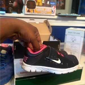 Nike Kids Black and Pink Sneakers